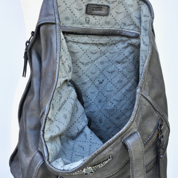 Zadig & Voltaire Black Leather Shoulder Bag Skull - Picture 5 of 16